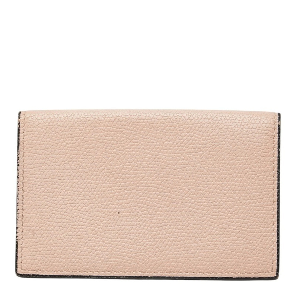 Valextra business card case, holder/card pink calfskin, women's.